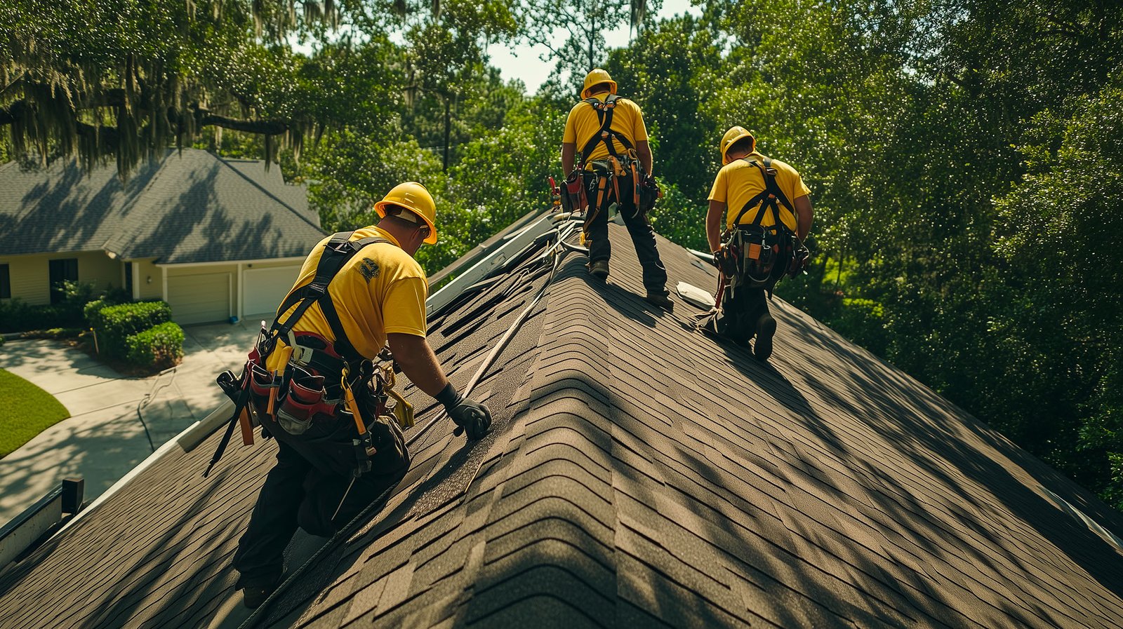 roofers doing a residential roofing project