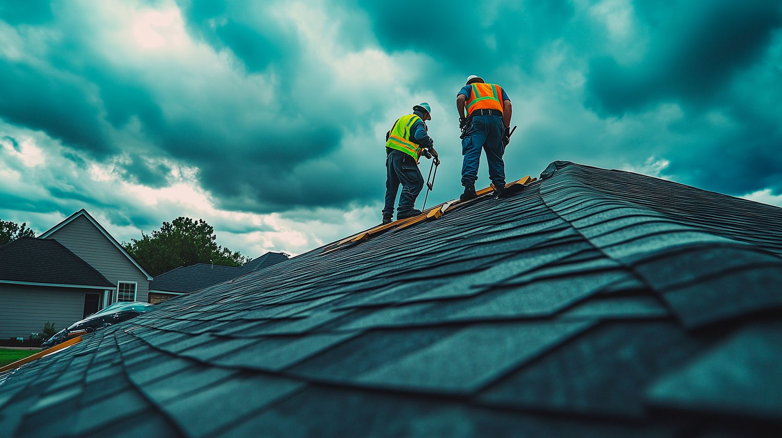 roofers doing a residential roofing project